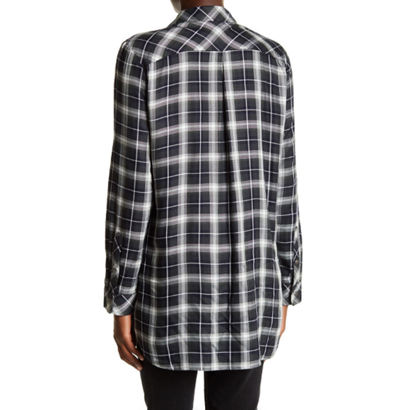 Kut from the Kloth Kazu Plaid Button Down Tunic Green Size XS - Picture 2 of 4